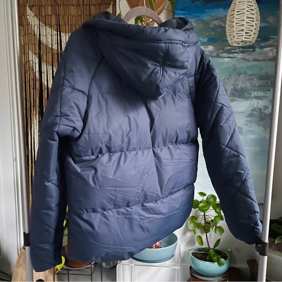 Threadbare Papaya quilted arm puffer jacket in indigo - Picture 5 of 6